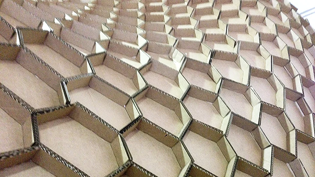 cardboard shell structure installation