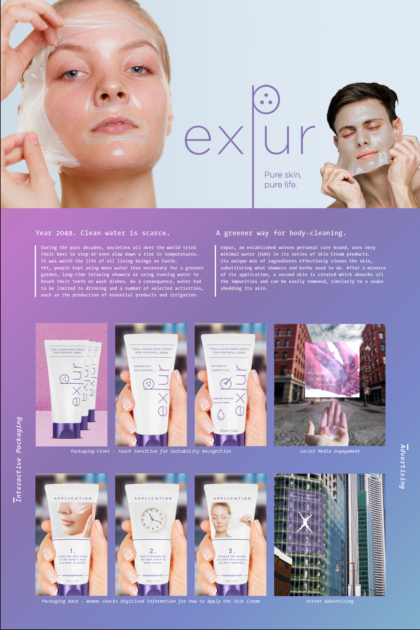 Expur - Total Clean Skin CreamGiuseppe LorraiExpur is a speculative personal care brand which markets a product that cleans the skin without the need for baths or showers. In fact, it creates a second skin that absorbs all the impurities and can be …
