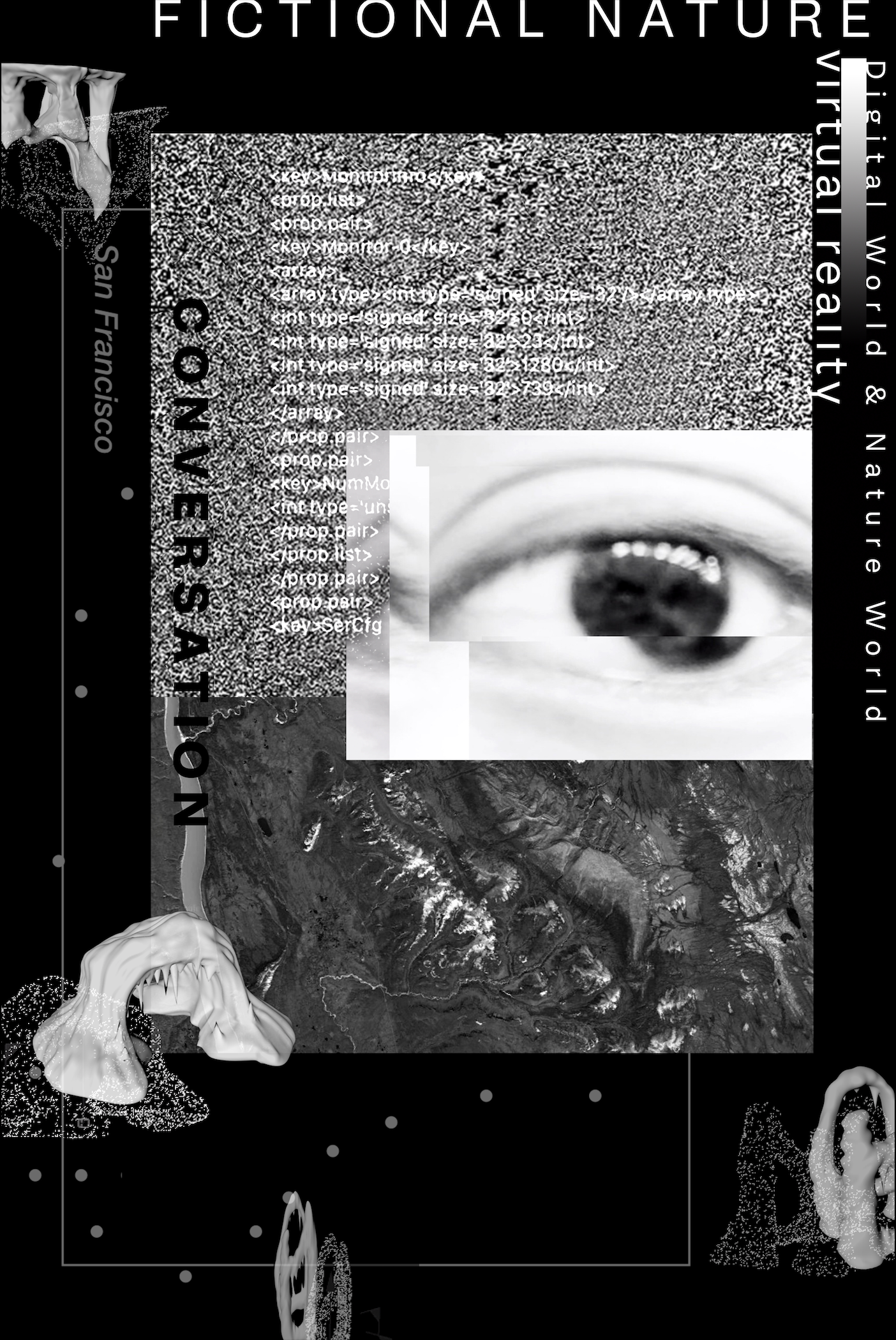 Fictional Nature Shan Xu Fictional Nature focuses on the role of the digital world's conflict with nature world, and in doing so disrupting both original balances across the planet.