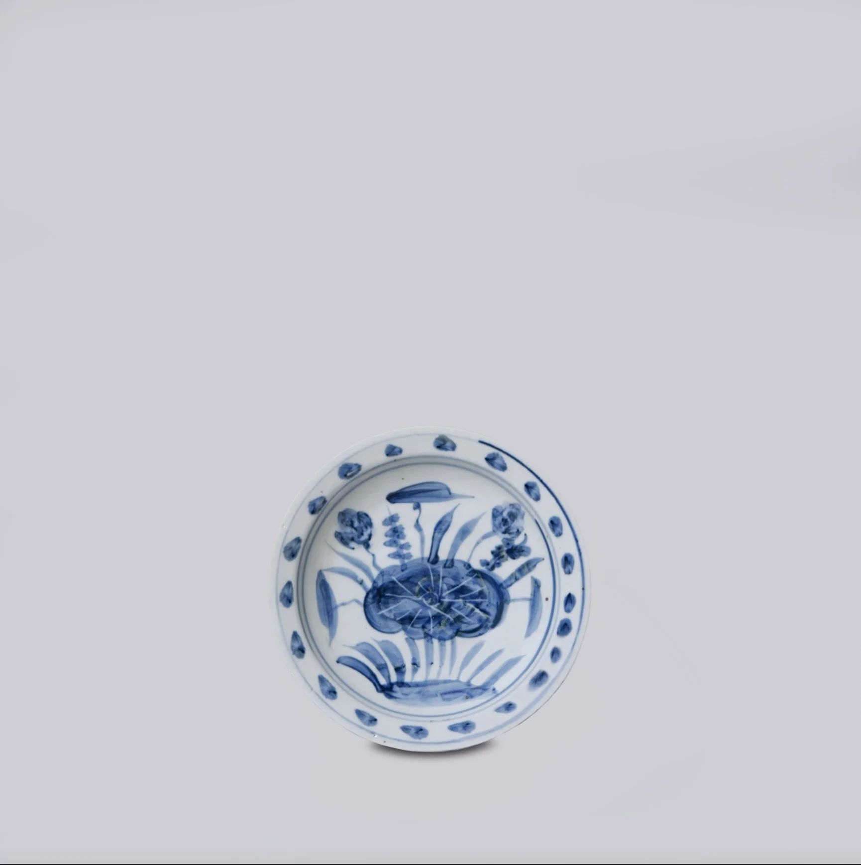 SMALL LOTUS PORCELAIN DISH (C259)