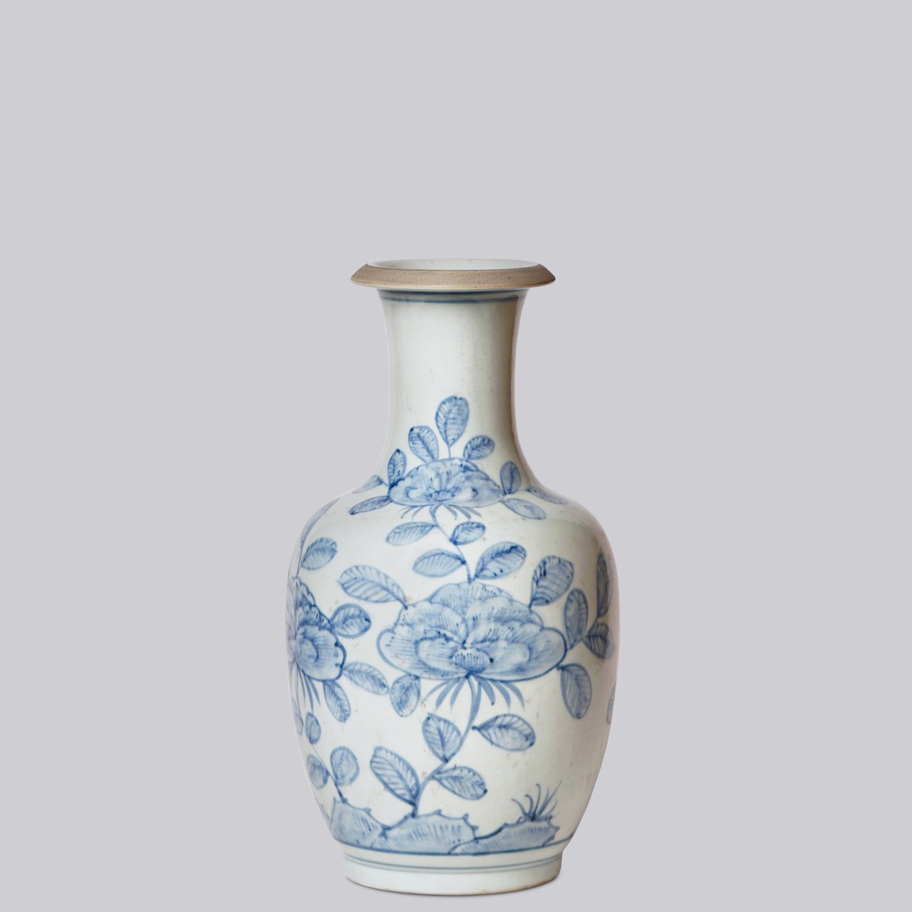 RUSTIC ROSE PORCELAIN MALLET VASE (C604)