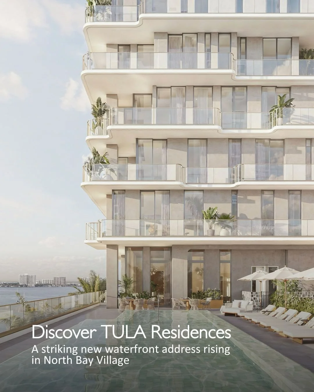 🌊 Discover TULA, a striking new waterfront address rising in North Bay Village, where island tranquility meets the energy of Miami and Miami Beach.

Set along the shimmering waters of Biscayne Bay, this 21-story tower introduces a refined collection