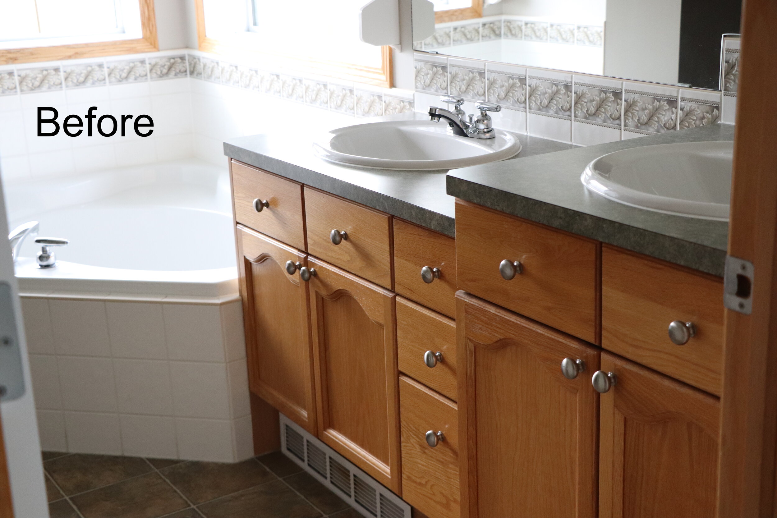 Bathroom before - oak