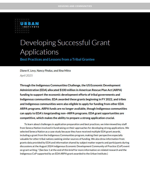 Developing Successful Grant Applications: Best Practices and Lessons from a Tribal Grantee