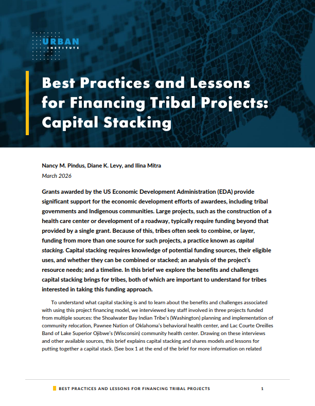 Best Practices and Lessons for Financing Tribal Projects: Capital Stacking