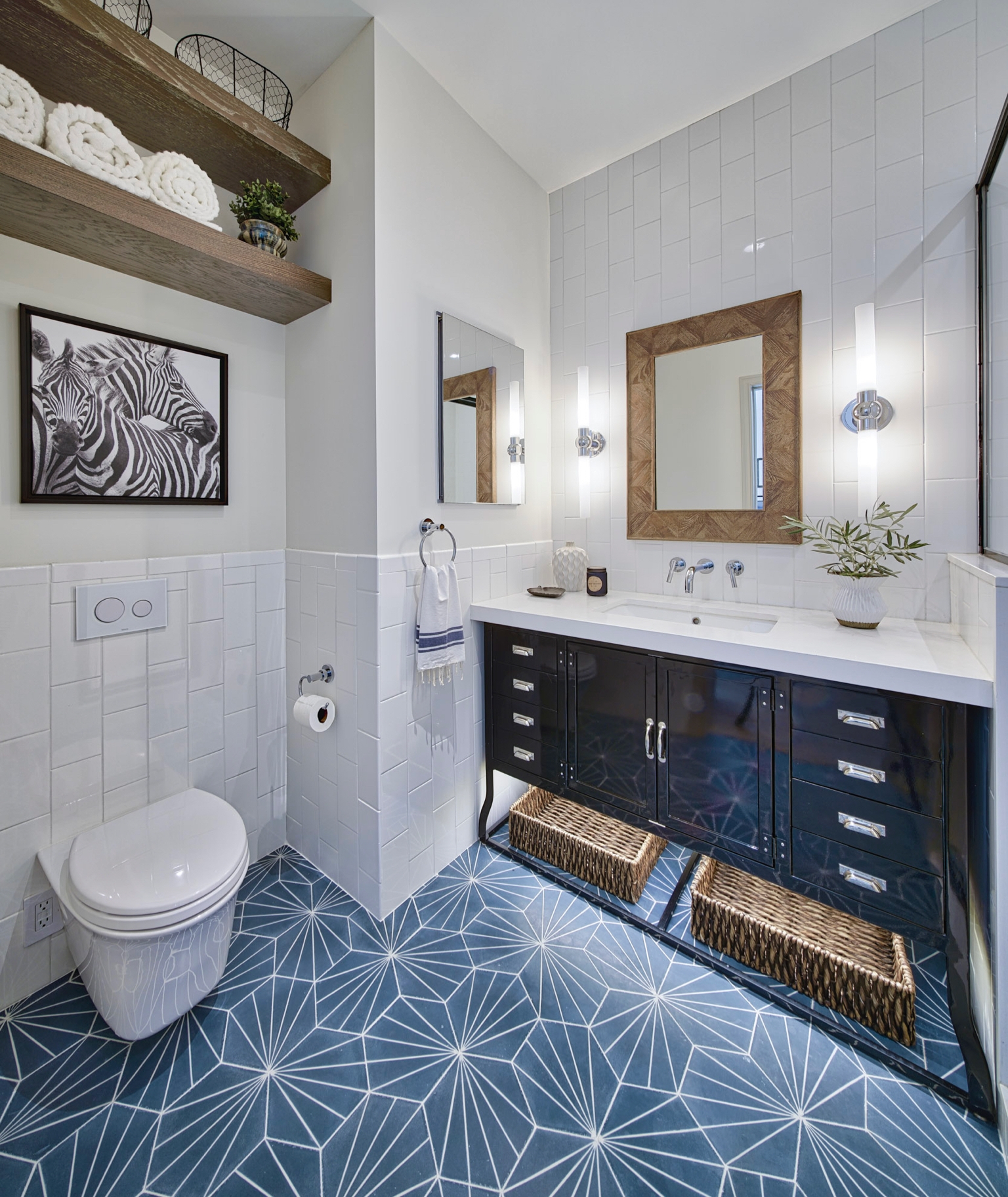 Fun Blue Bathroom Tile