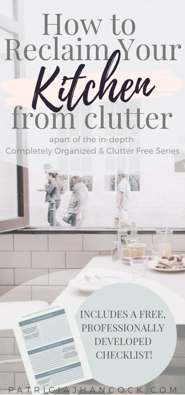 Learn how to completely organize and declutter your home with this in-depth room by room series. These tips and tricks have been thoroughly tested & are used by professionals to keep their house spotless and functional. In this article, your kitchen will be perfected with these simple, easy steps. Includes a printable worksheet! #organization #home #declutter #organizemyhome #clutterfree