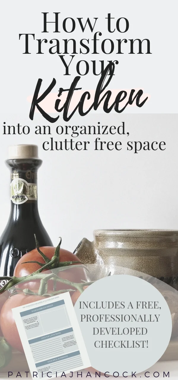 Learn how to completely organize and declutter your home with this in-depth room by room series. These tips and tricks have been thoroughly tested & are used by professionals to keep their house spotless and functional. In this article, your kitchen will be perfected with these simple, easy steps. Includes a printable worksheet! #organization #home #declutter #organizemyhome #clutterfree