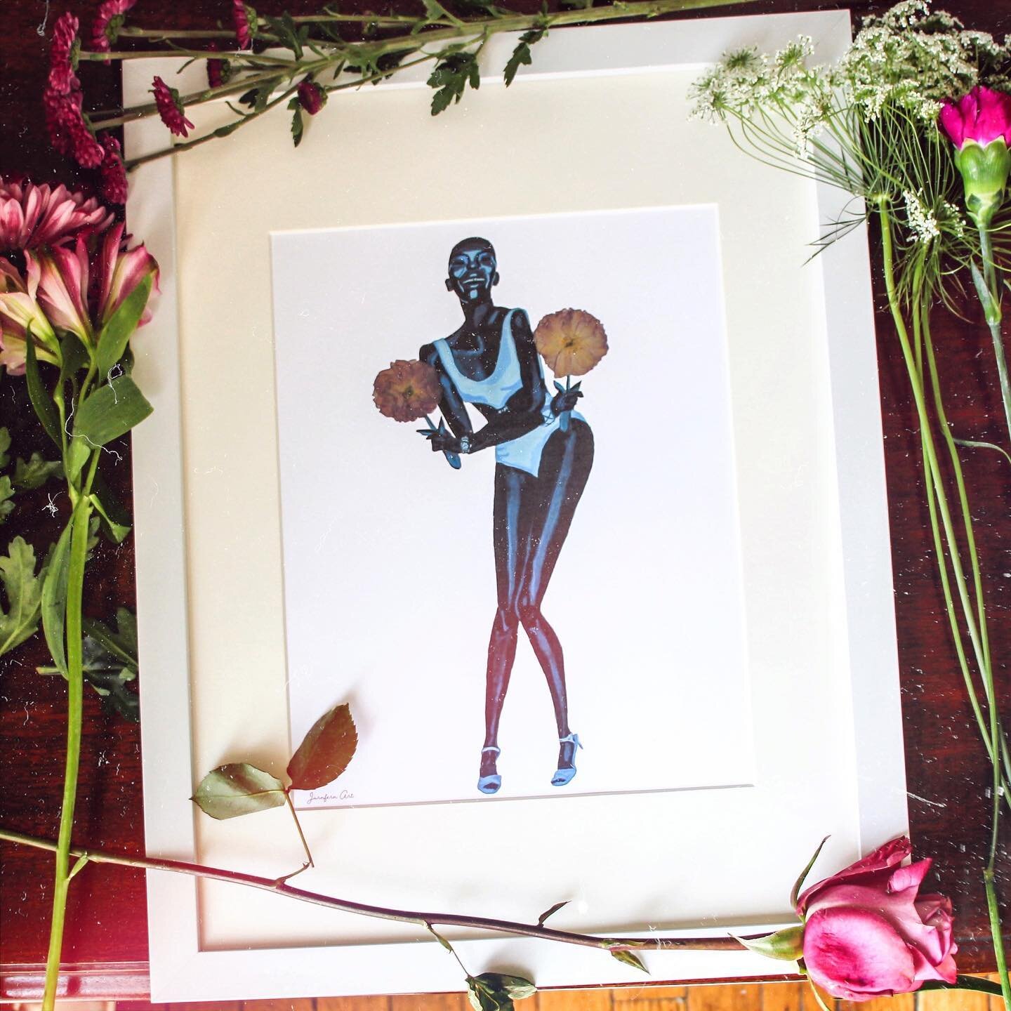 ✨ G I V E A W A Y ✨
&mdash;
Happy October 1st! My sister and I have teamed up to gift one lucky person an original Framed Adut Akech Flower Power Illustration Print, on size 8.5 x 11 recycled card stock. PLUS, a $25 Gift-card from @dopeonesofficial!!