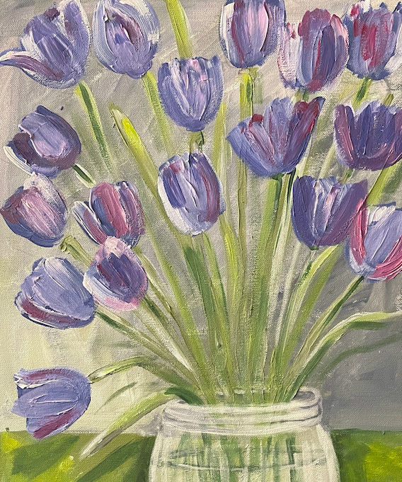 Acrylic Painting: Impasto Tulips