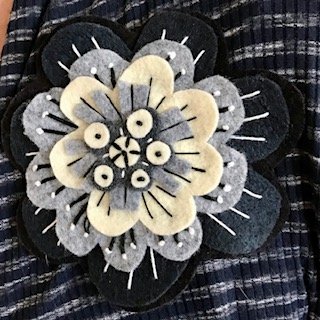Embroidered Floral Brooches