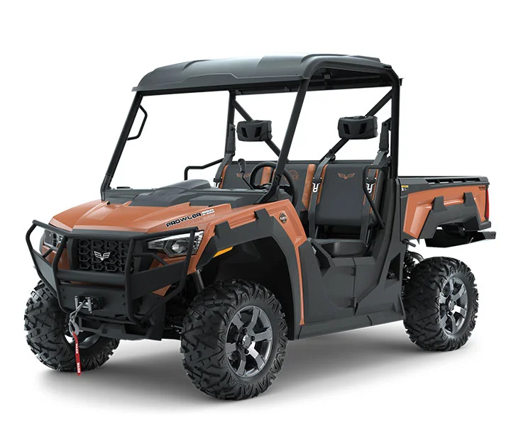 PROWLER PRO RANCH EDITION / 3-PASSENGER ($15,699) 27-inch Maxxis Bighorn Tires >> Premium Seats >> Standard Roof >> 4,500-lb WARN Winch >> Front Brushguard >> Rear Bumper >> 3-Passenger Bench Seating >> Whisper-Quiet 50HP EFI Gas Engine with 812cc >> Noise and Vibration Eliminating Frame >> 10-inch Front and 9.5-inch Rear Suspension Travel >> Electronic Power Steering (EPS) >> 812cc Liquid-Cooled 3 Cylinder EFI Engine >> 2,000-lb Towing Capacity WATCH THE VIDEO or TAKE A LOOK AT THE FEATURES
