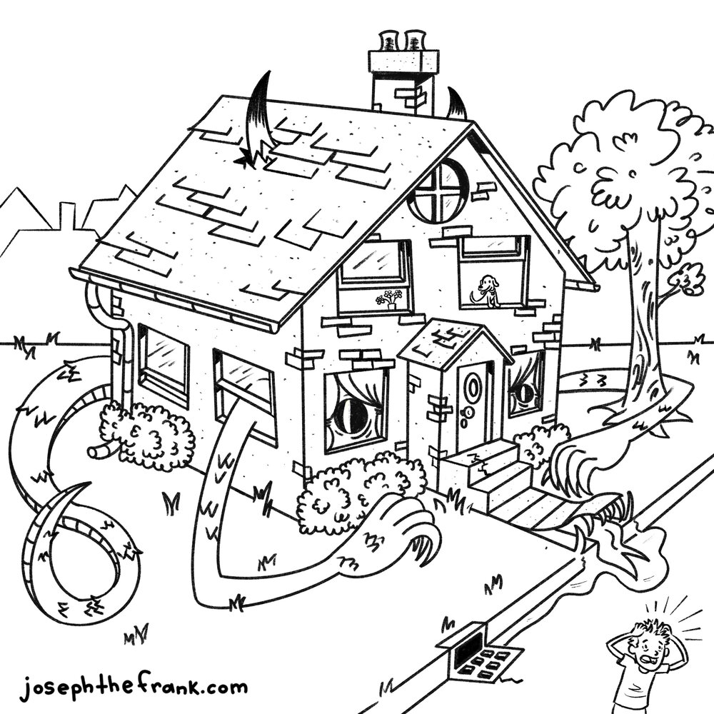 Monster House Coloring Page — JOE FRANK