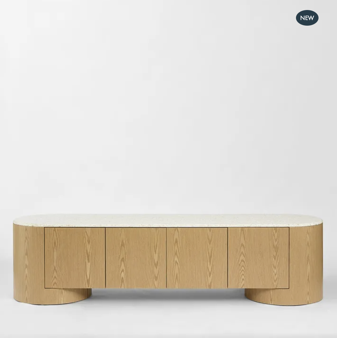 ARLO ENTERTAINMENT UNIT LIGHT OAK & TERRAZZO