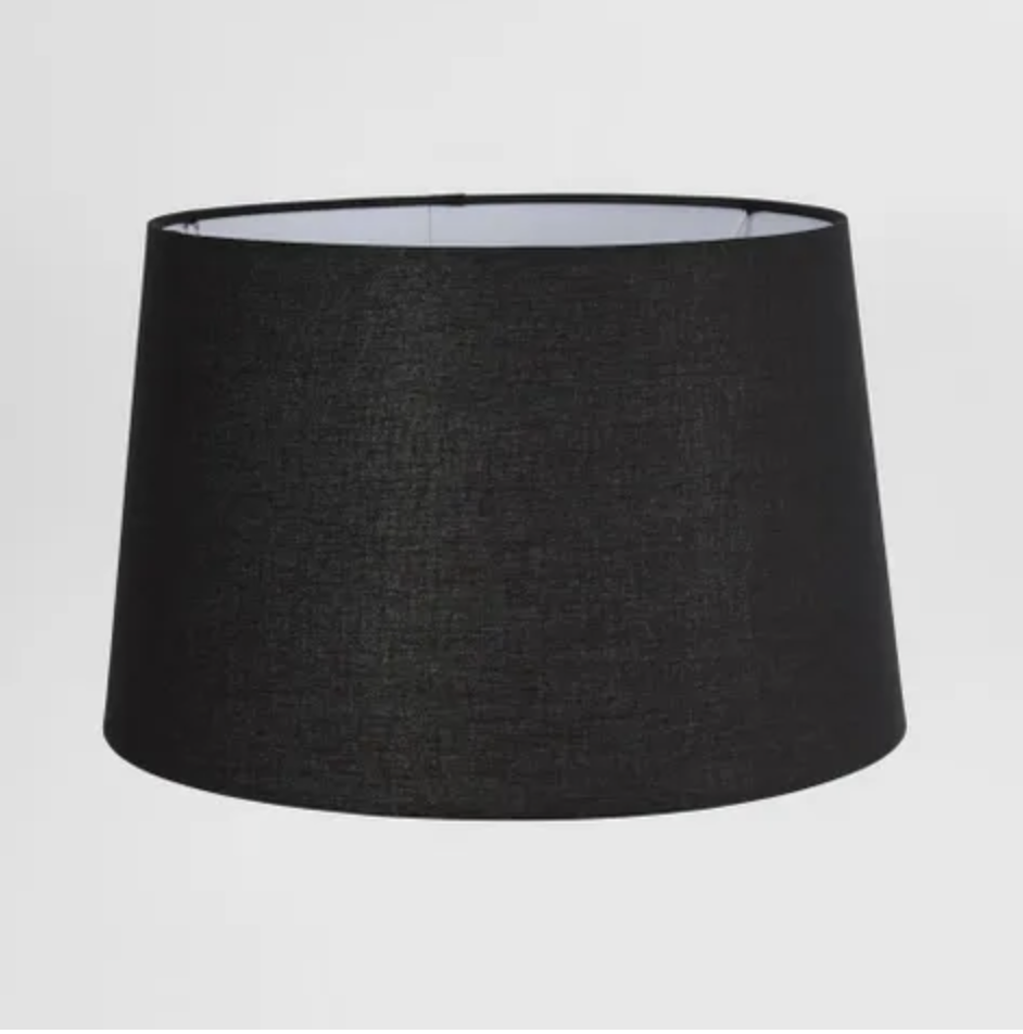 LINEN DRUM LAMP SHADE LARGE BLACK