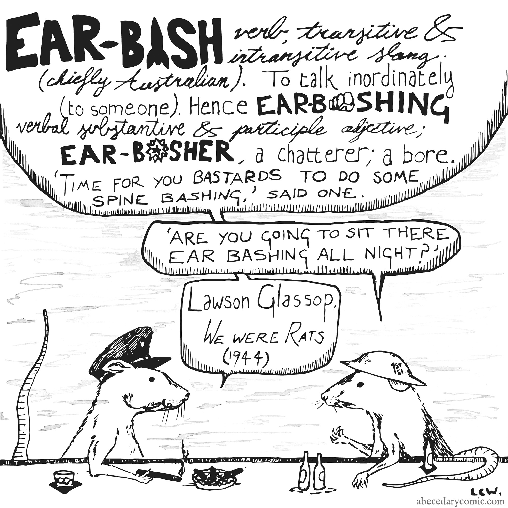 Earbash Australian Slang Oxford English Dictionary Comics The Abecedary Illustrations From The Oxford English Dictionary