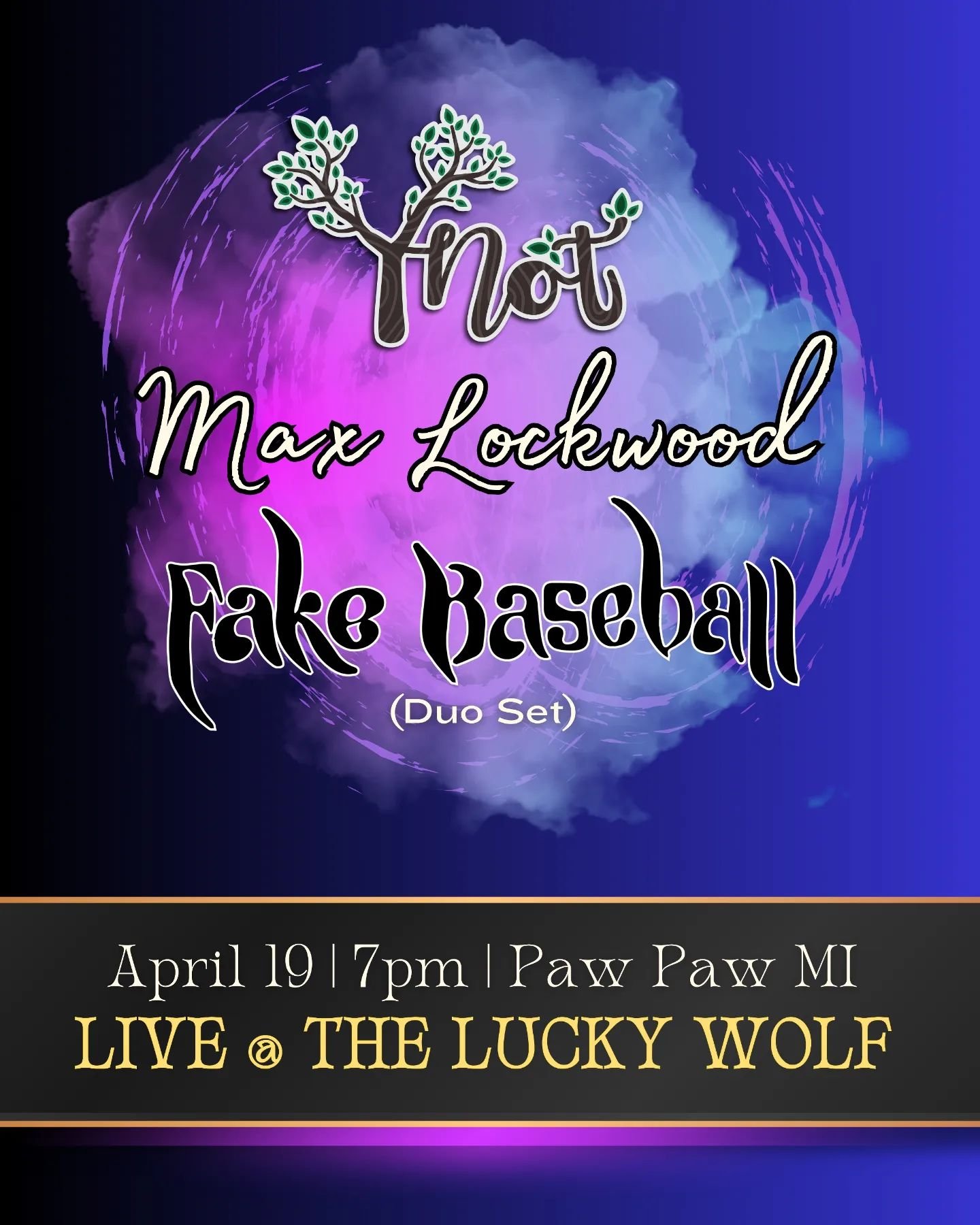 10 days away from our show at The Lucky Wolf in Paw Paw! Just outside of Kalamazoo, where we've been trying to play more - we are teaming up with Max Lockwood and Fake Baseball to throw a show at an historic venue space with a new facelift. Sound qua