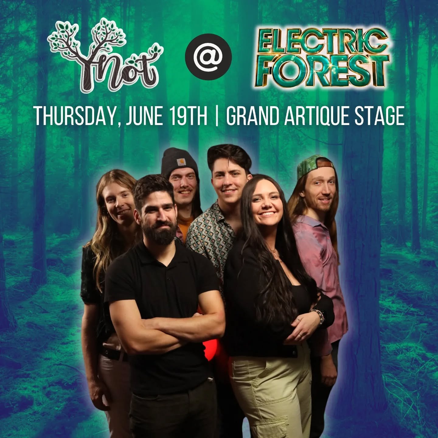 This is happening! We have the incredible opportunity to perform at Electric Forest for the 2nd time!

Thursday, June 19th is the day of our set. As it stands we don't have a set time, but as soon as we do we will let you know! 

#electricforest #yno