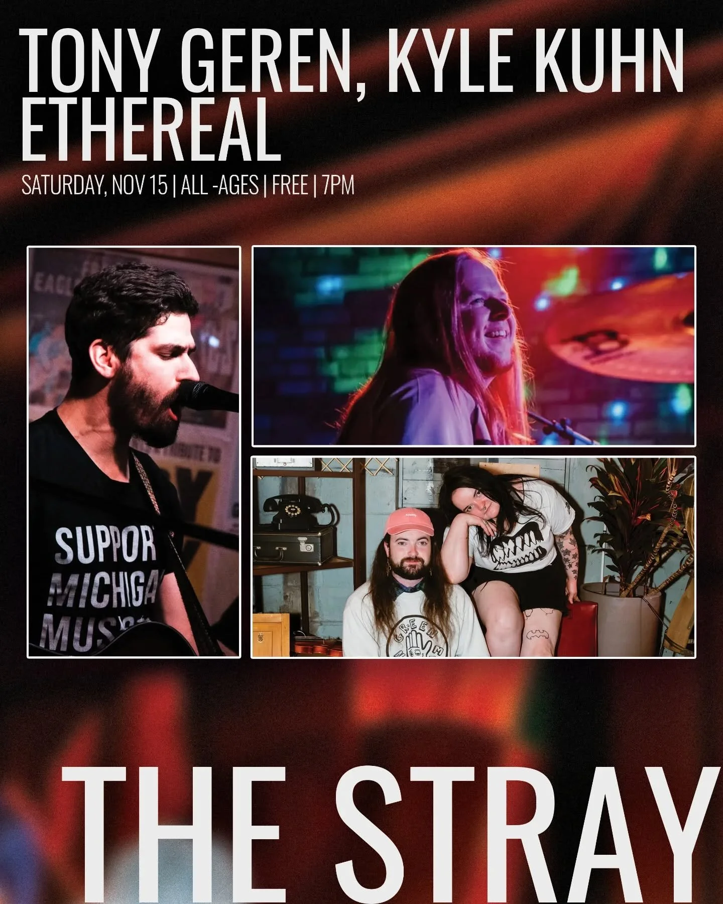 Today, Tony is playing a solo show at @thestraygr !
He's on first at 7pm and the show is free!