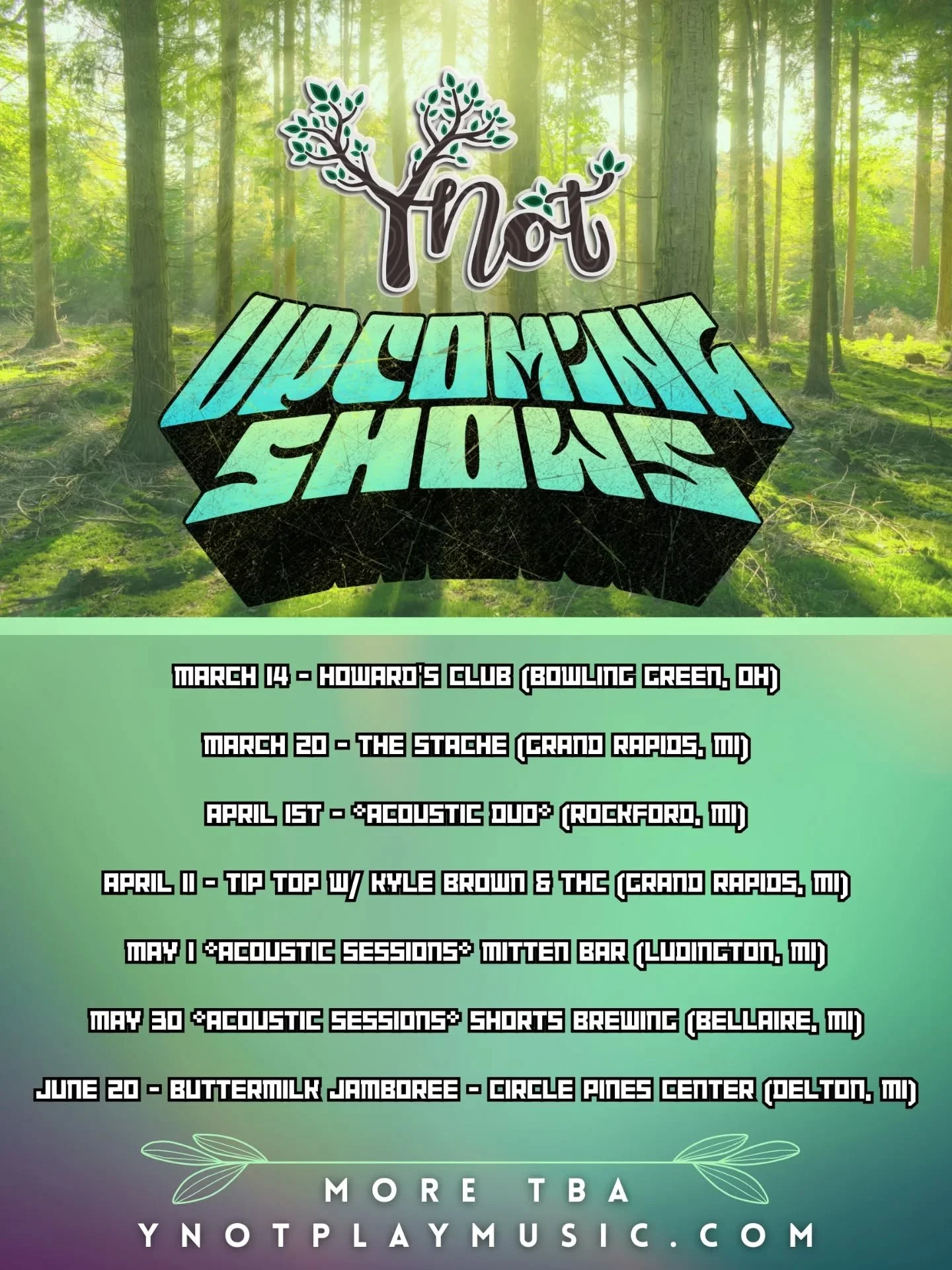 Upcoming shows through June!
More are in the works ❤️