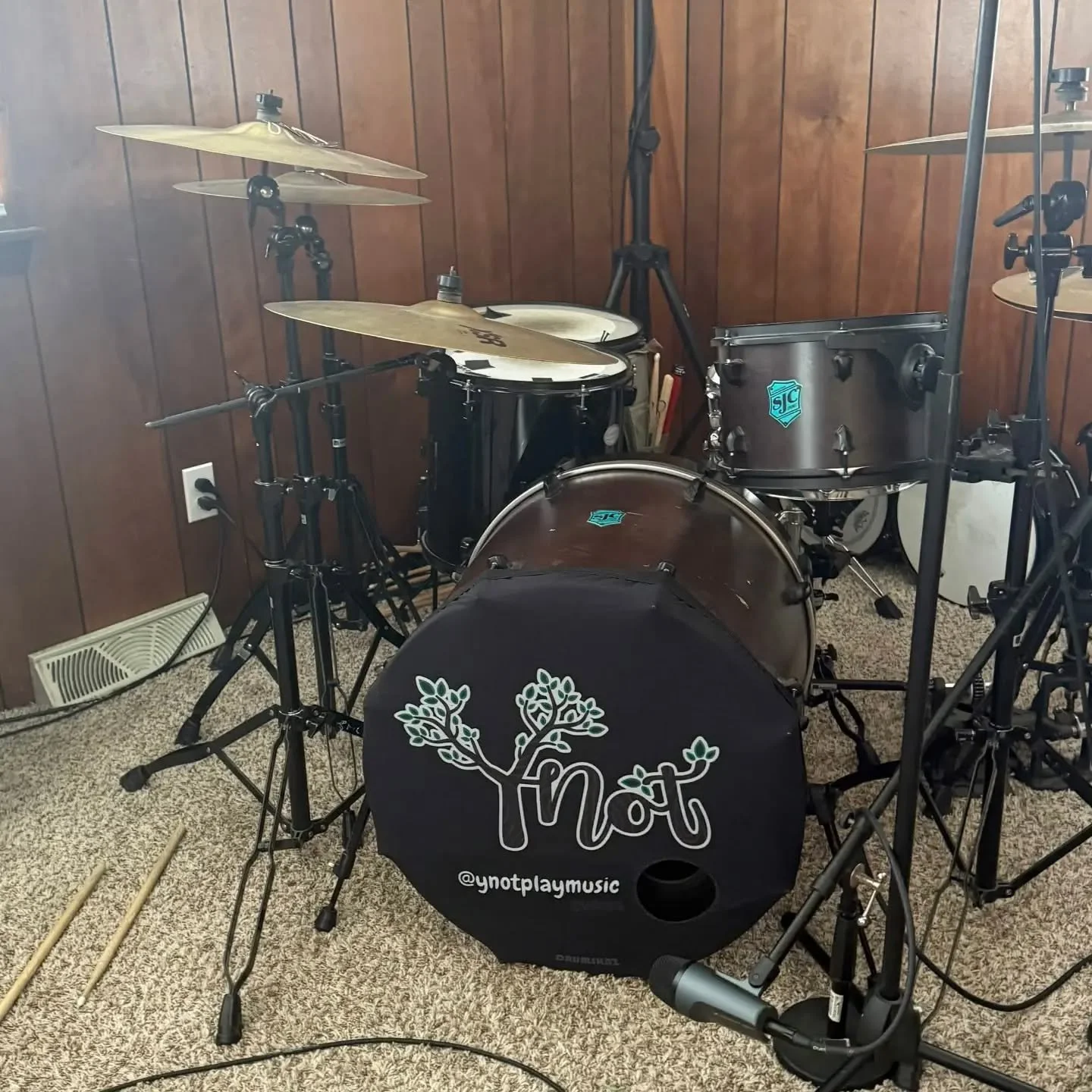 We now have an incredible custom drum cover for our shows! Even if we are using a backlined drum kit, we have this cover we can use for our set! We are currently gearing up for playing @summercampfest later this month and have some updates to share w