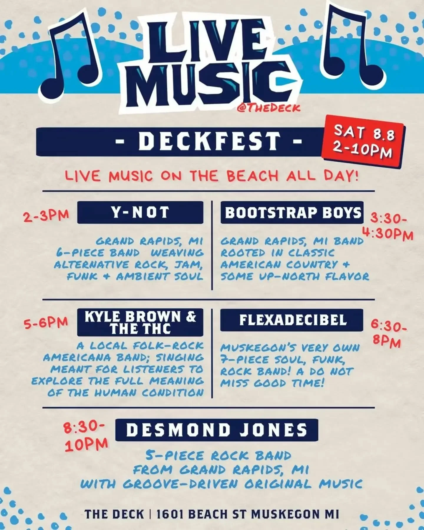 This Saturday at The Deck in Muskegon! It's a free show and we'd be enamored by your presence ❤️