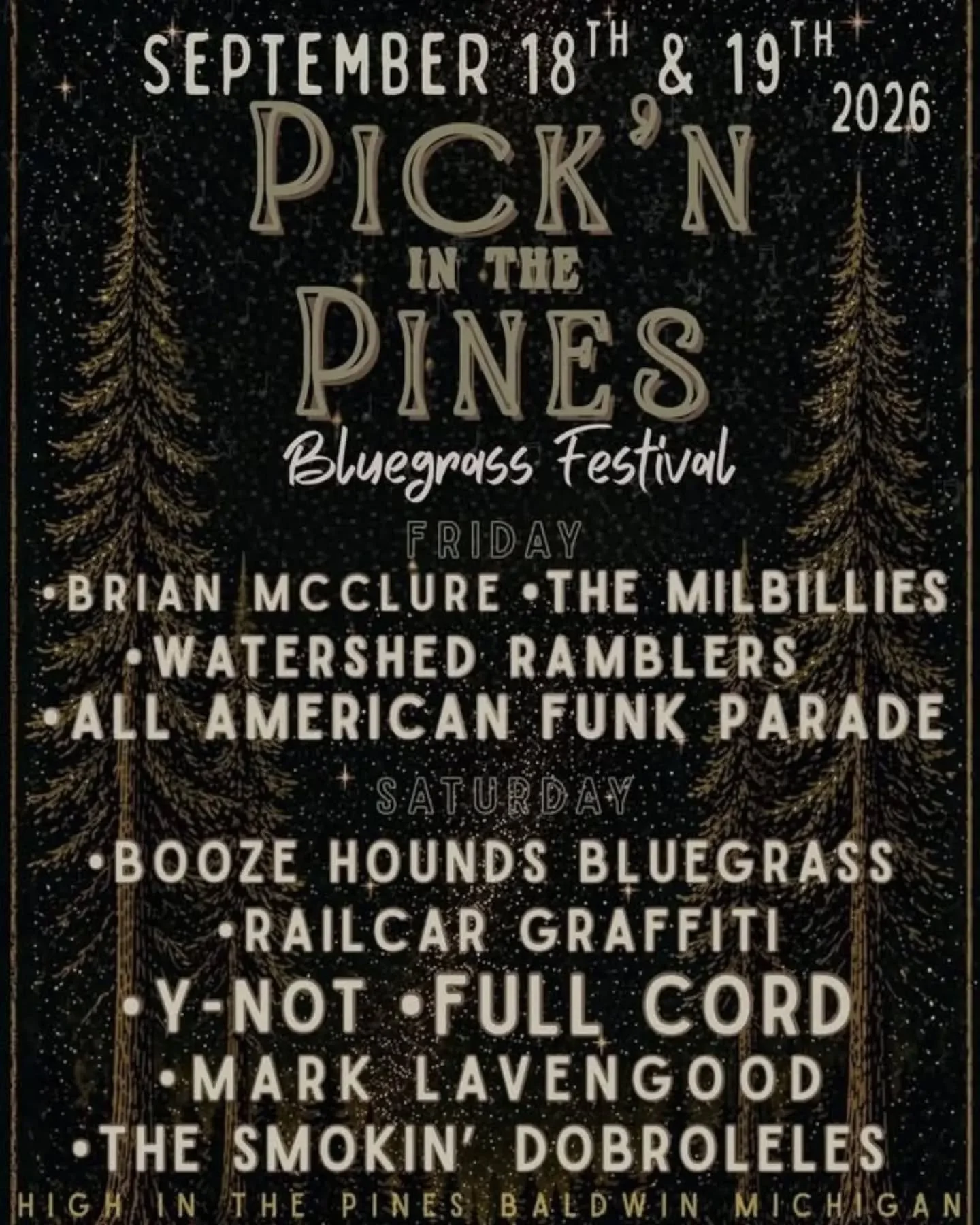 Next show up! We are so excited to play with some incredible artists at Pickin In The Pines on Sept. 19! We play at 4pm and are playing a 90 min set! 🤘🏻💗