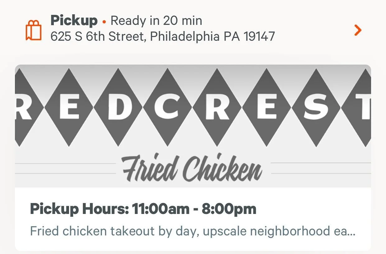 Check out the new takeout and delivery hours!! Tuesday-Thursday 11-8, Friday-Saturday 11-9, Sunday 11-4!!! Pickup @redcrestkitchen on 6th and Bainbridge