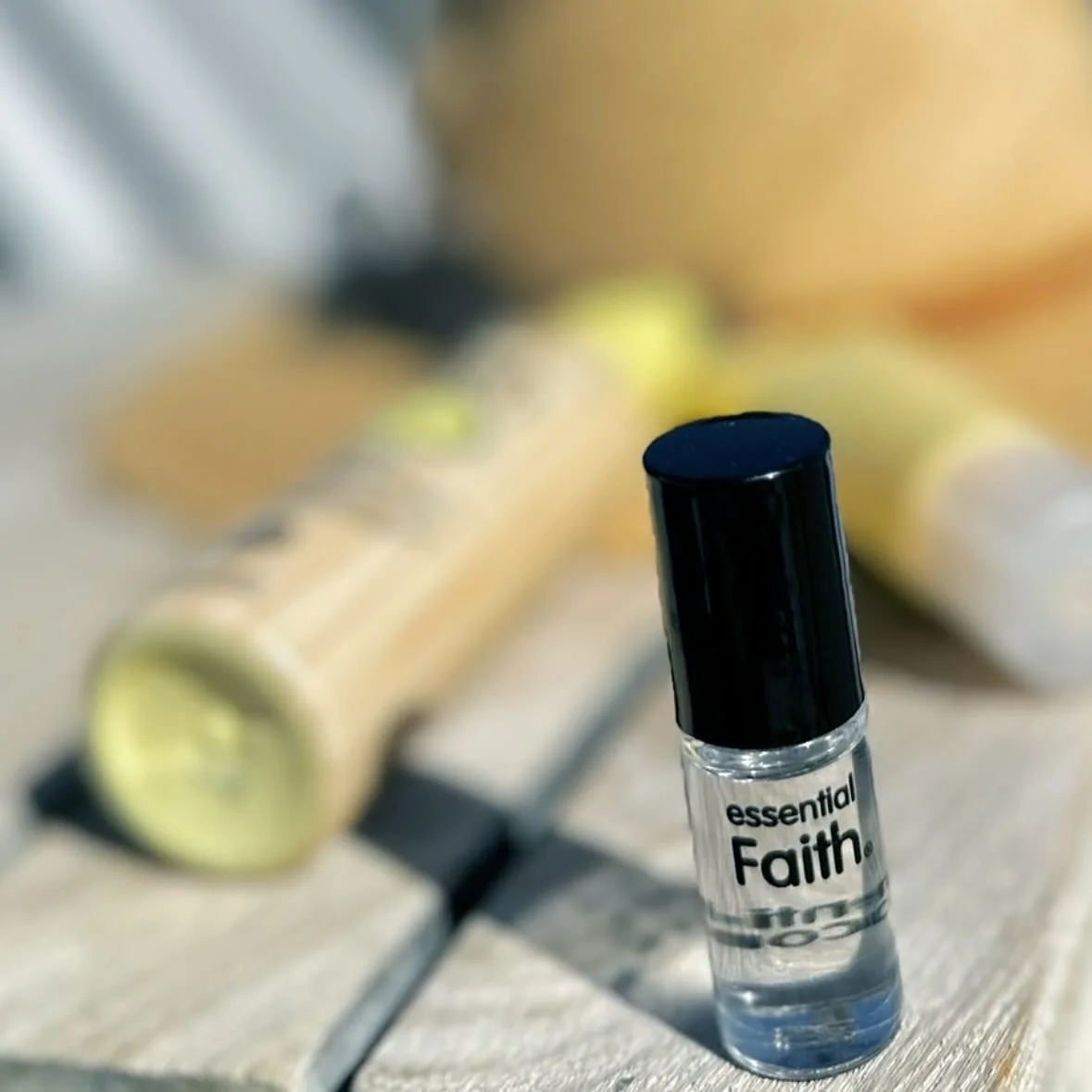 End of summer days.. ☀️ 
Our travel friendly roll-on oil makes it perfect to take with you wherever you go.

#essentialfaith #travelfriendlyoil #faithoil #scents #oils #beautyproducts #endofsummer