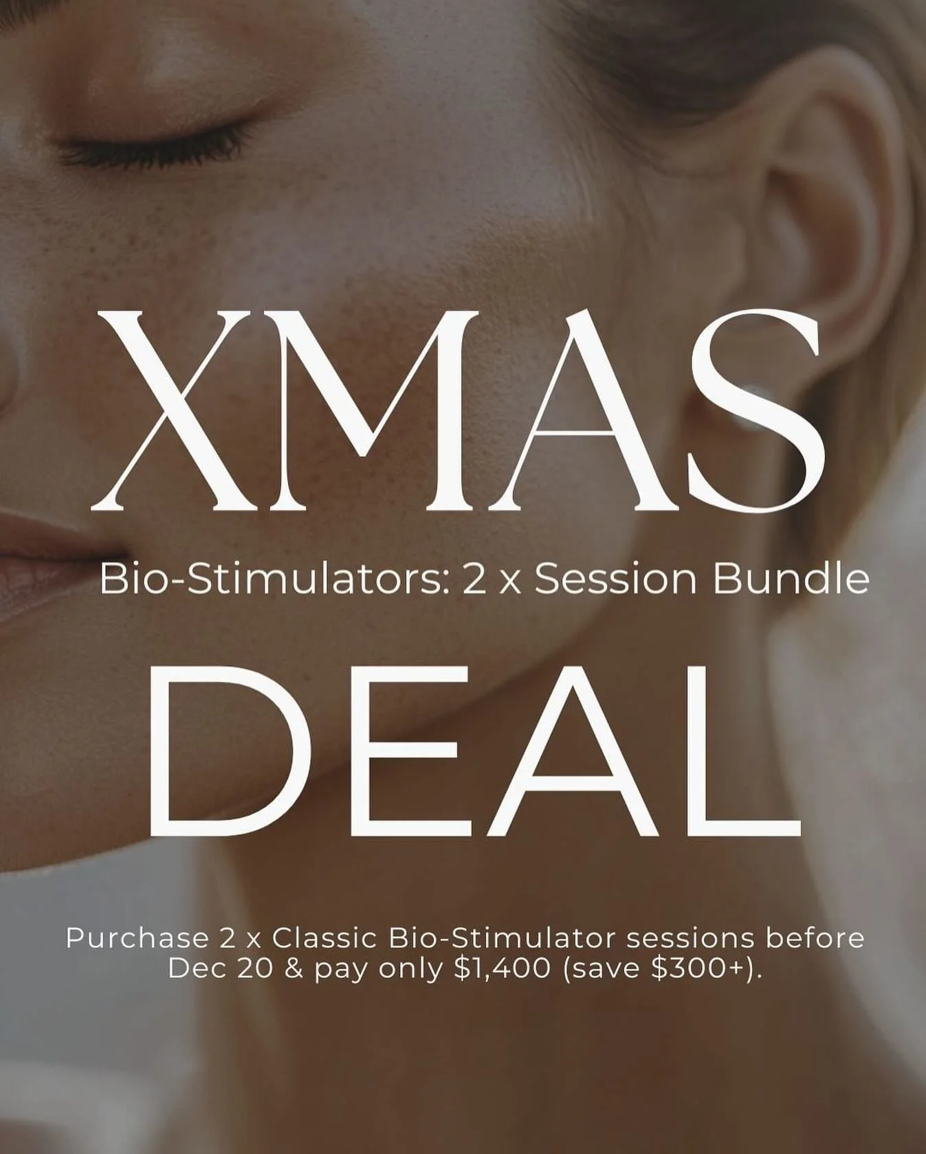 The Christmas Skin Lift Bundle! 

For a limited time, we&rsquo;re offering 2 collagen-stimulating sessions for $1,400 &mdash; saving you over $300.

These treatments work by encouraging your skin&rsquo;s own collagen production, supporting smoother, 