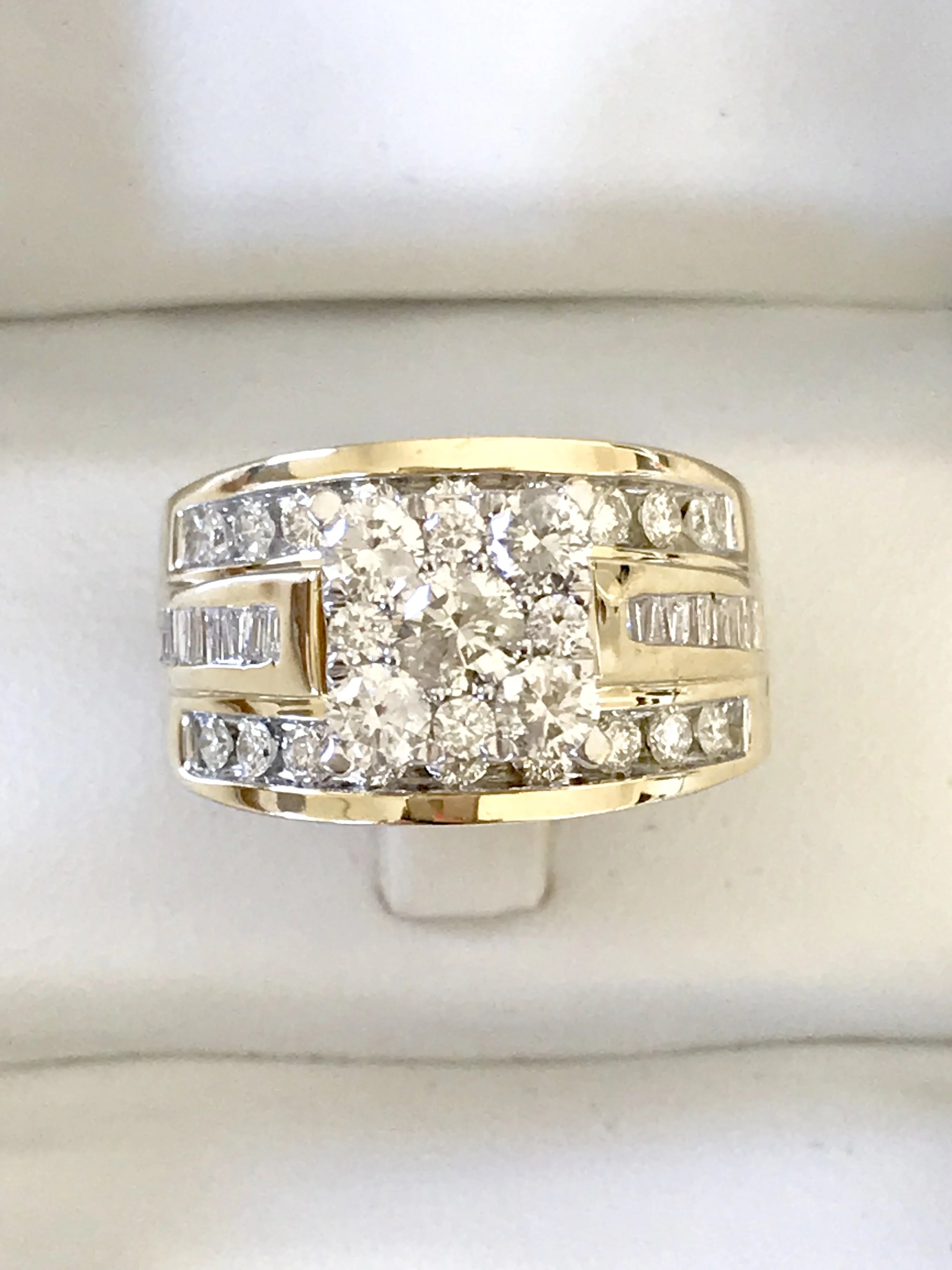 MASSIVE 2CT DIAMOND RING 3-IN-1 WIDE BAND BLING VALUATION $9,560