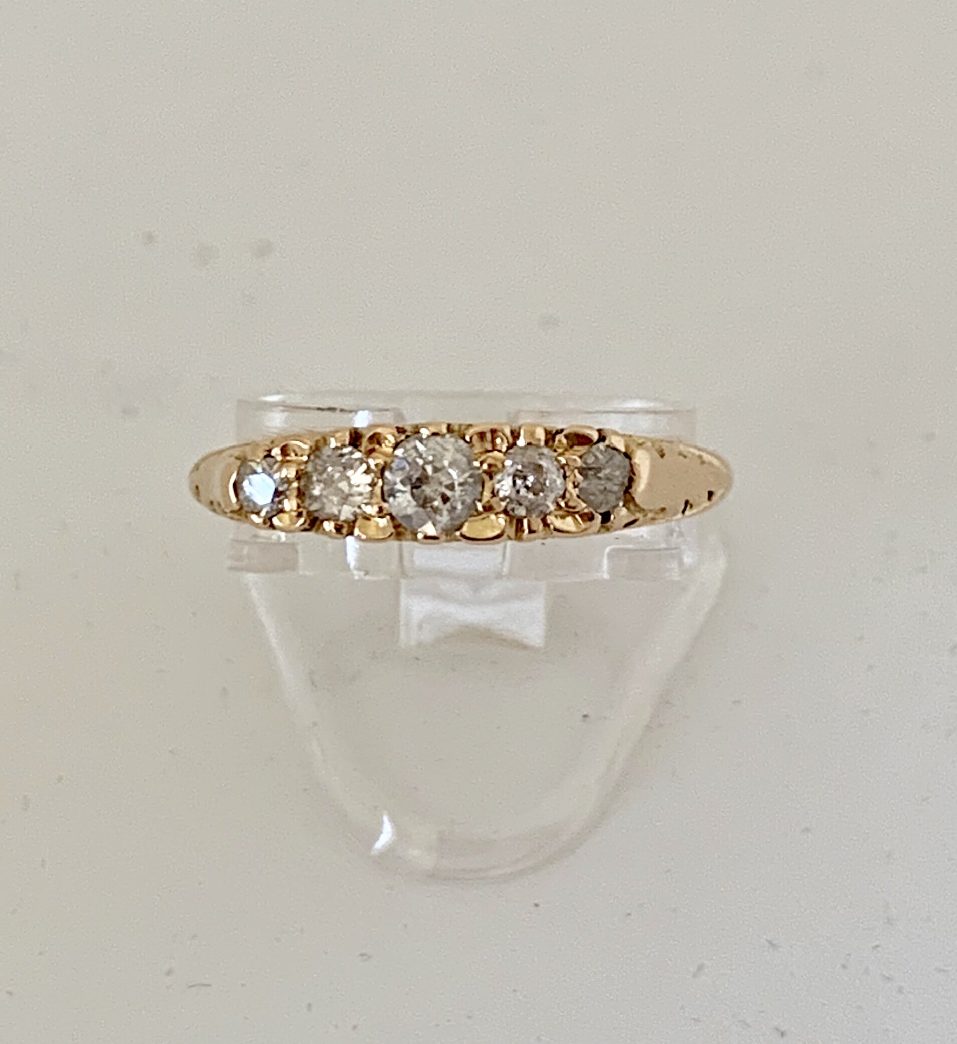 CIRCA 1880 VICTORIAN DIAMOND RING 18CT YELLOW GOLD WITH VALUATION