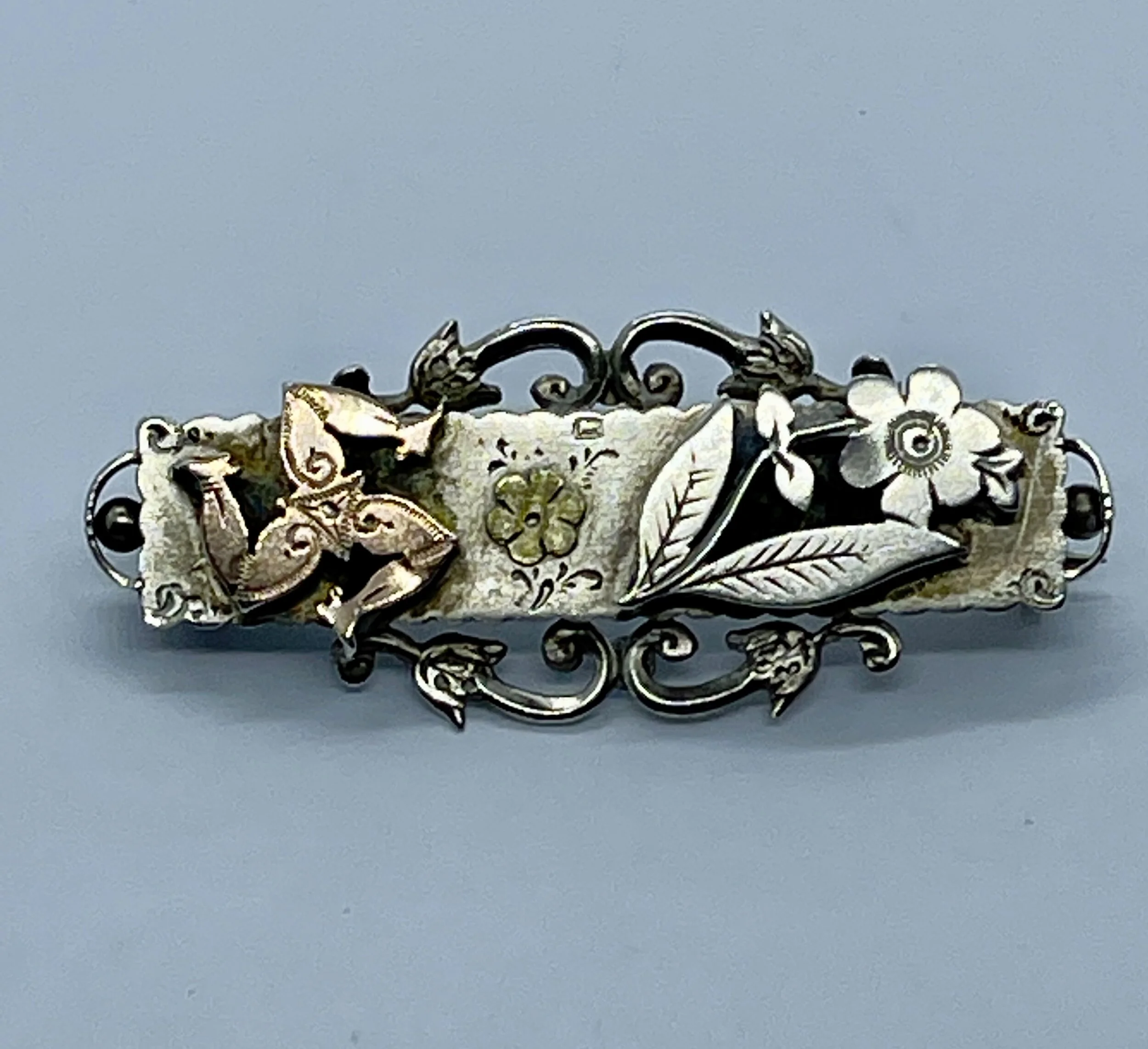ANTIQUE EDWARDIAN STERLING SILVER ISLE OF MAN BROOCH HALLMARKED 1902