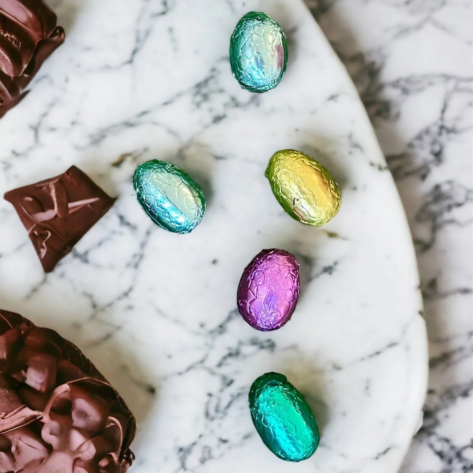 Œufs pralinés au chocolat lait et noir emballés