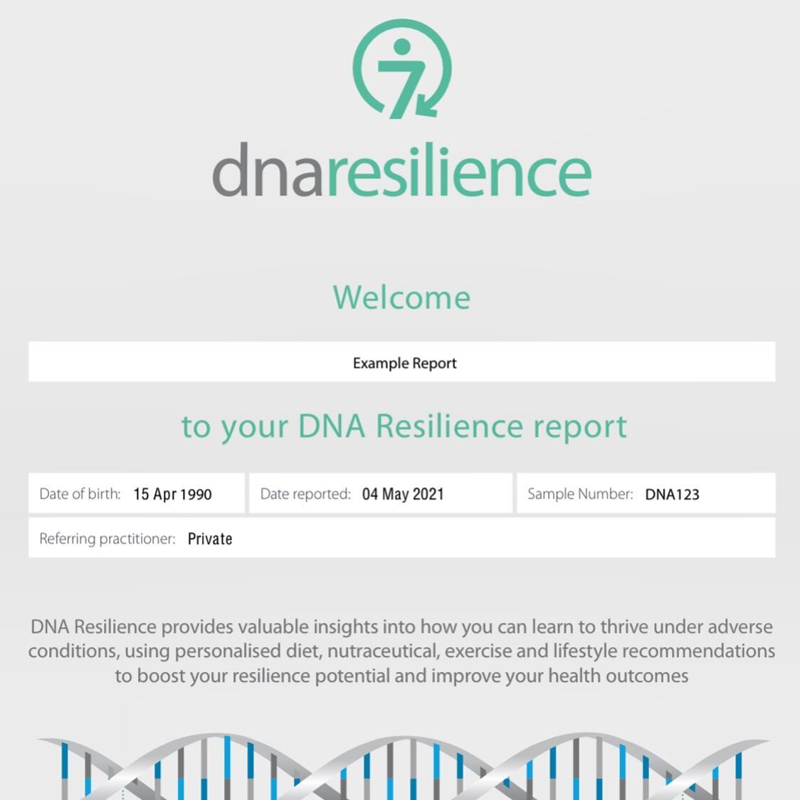 As a part of our Resilience Programs, this test - DNA Resilience provides valuable insights into how you can learn to thrive under adverse conditions, using personalised diet, nutraceutical, exercise and lifestyle recommendations to boost your resili