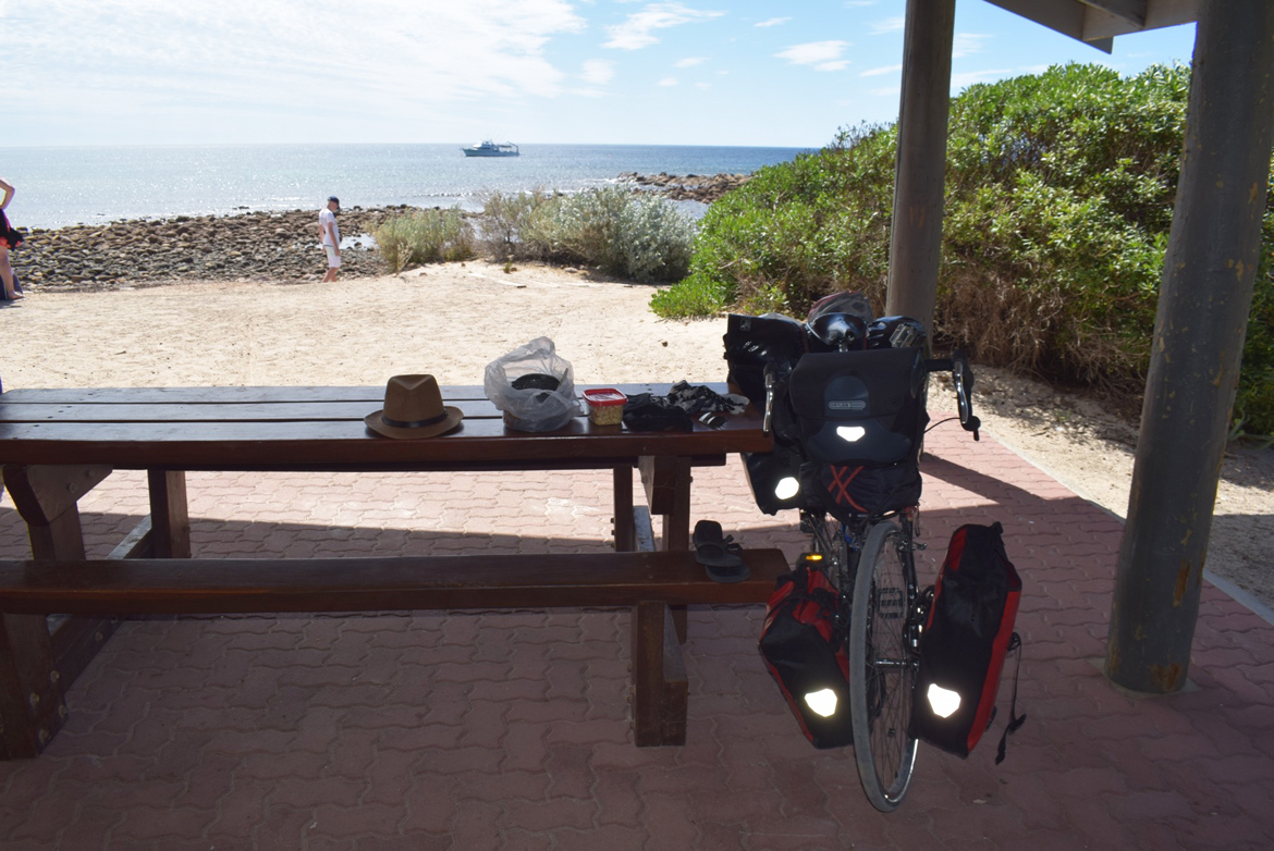  I was so relieved after finding this place to have lunch. I was supposed to camp in Stokes Bay, but after lunch I decided to head off to Parndana, a town at a distance of a further 25 kms. I filled up more water from one of the restaurants, and star
