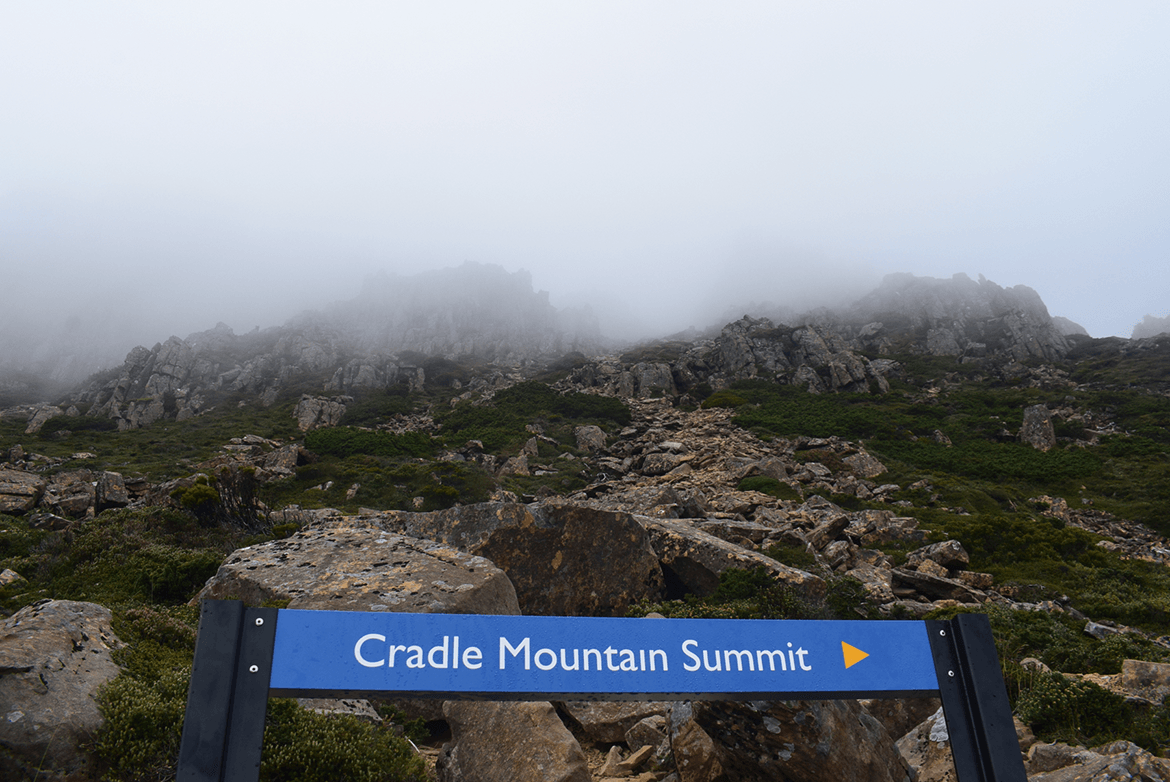  Right at the feet of 'Cradle Mountain'. There was a warning from the Information Centre, not to climb it due to bad weather conditions reported for the afternoon. However, I decided to hike to the peak. 