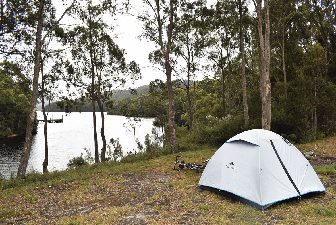  After searching for a camping spot, finally spotted a place with a beautiful lake view. It was really worth to spend a night here. 