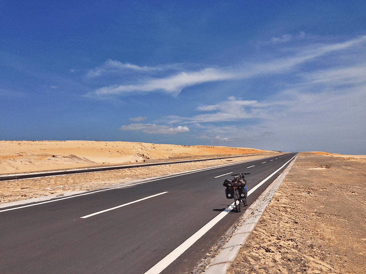 The Sand Dune Highway, Mui Ne to Ca Na: This deserted highway go though some beautiful beach views. The weather was really hot but I was excited to see this continuous landscape along the way, which kept me riding further.  