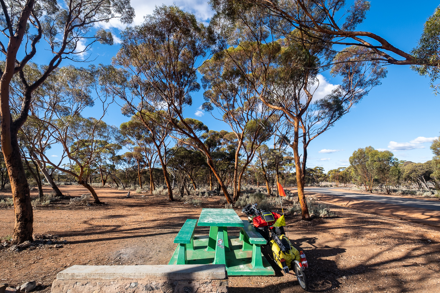  I love finding tables and benches out in nature, especially when it's time for lunch or I need to stretch my body. It's the perfect spot to take a break, enjoy a meal, and get some movement in. Being surrounded by the beauty of nature just adds to t