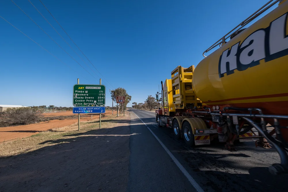  Found myself suddenly in the large moving shadow of a huge train truck passing by. My instant response is usually to get off the road, if I can hear it coming. But as in this case, I could not, as its sound got submerged in the swoosh of the strong 