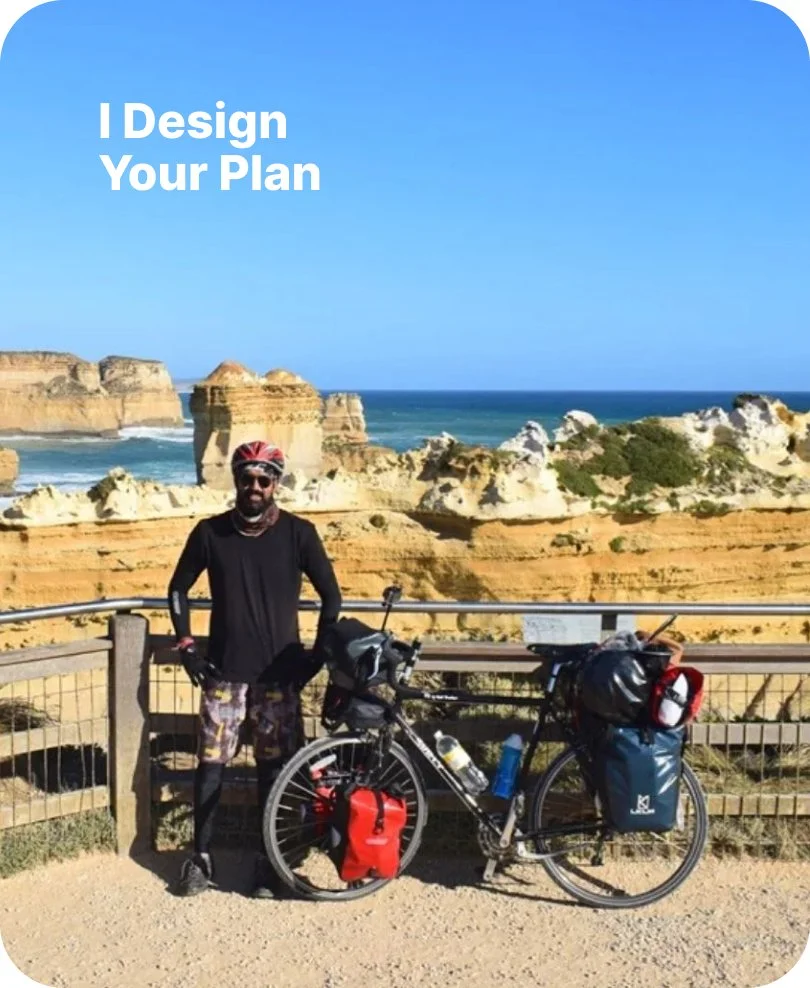 Cyclist riding on an open road during a cycling adventure in twelve apostles Australia