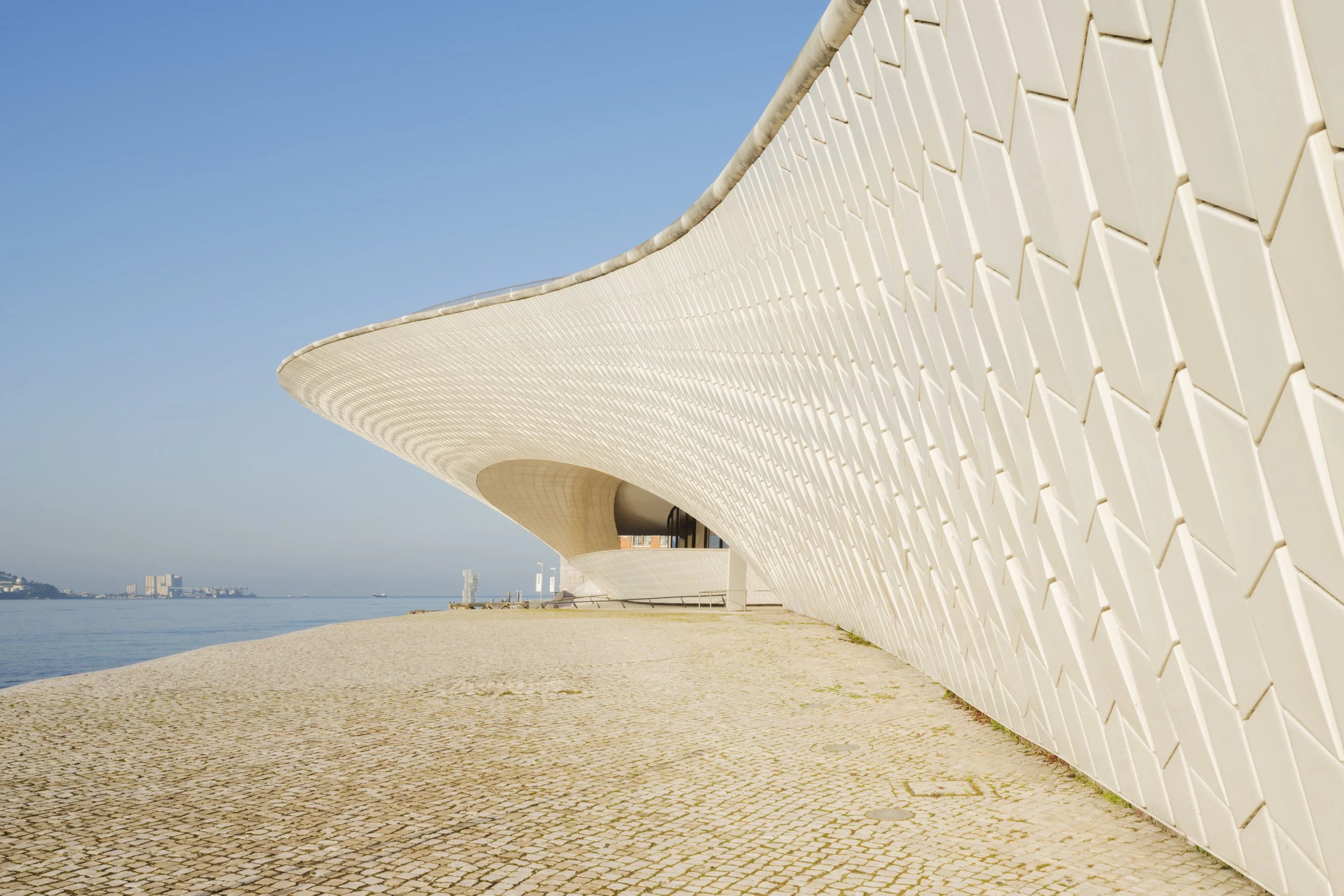 Close up of the Portuguese ceramic tile surface of MAAT