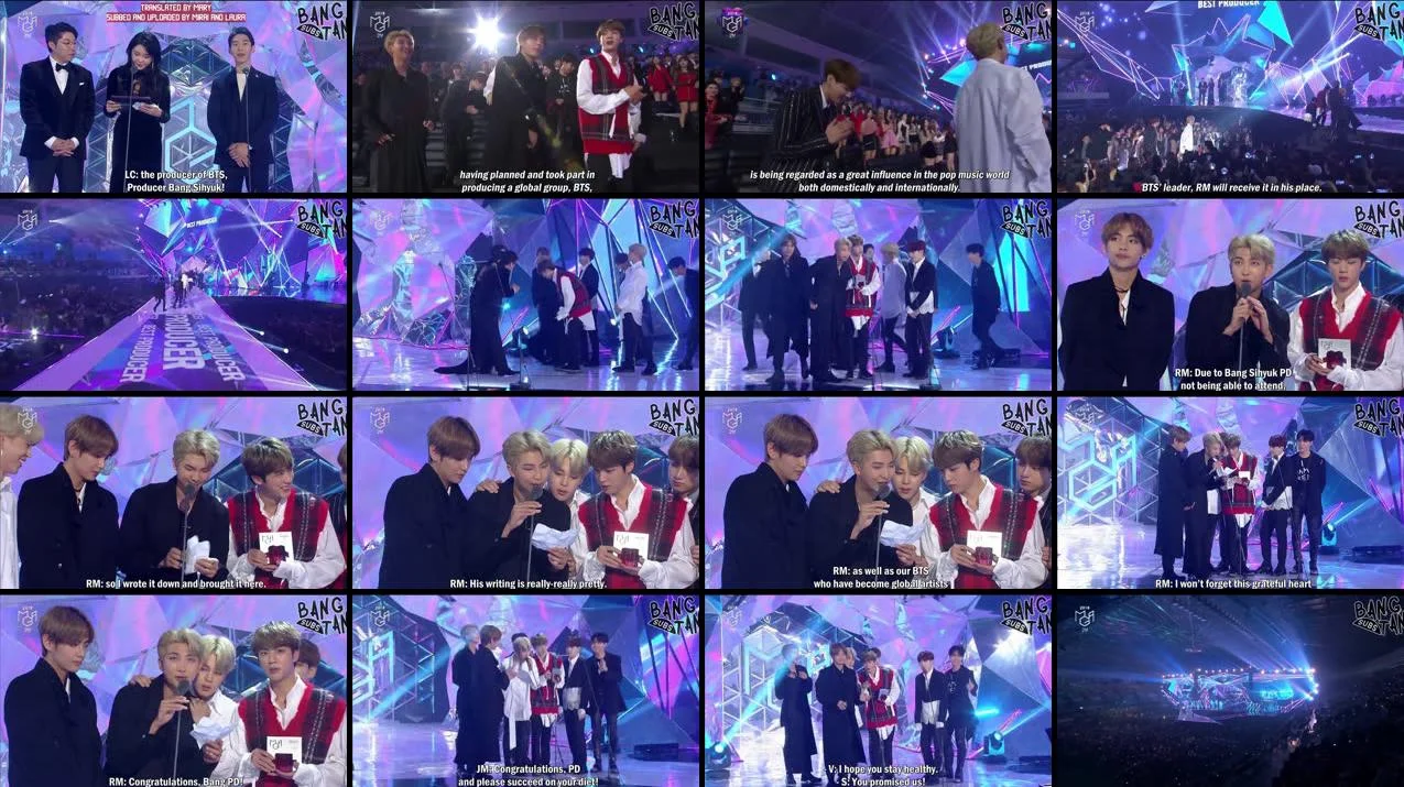 181106 MGA - Bang Sihyuk Wins Best Producer Award (RM received on his behalf)