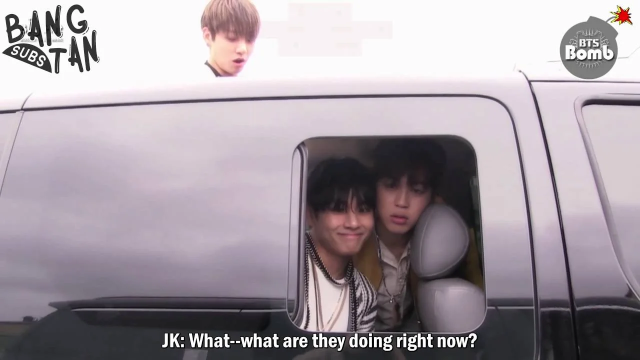 150607 [BANGTAN BOMB] Facial muscles exercise time in the car