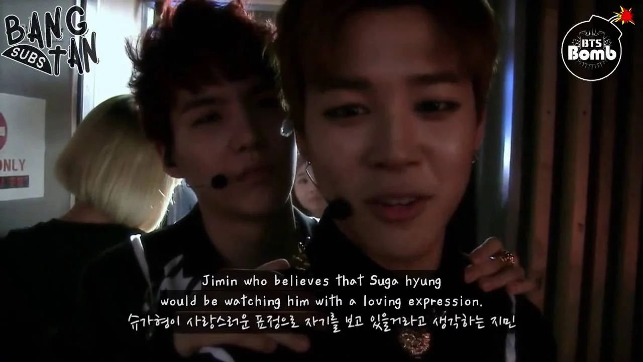 141001 [BANGTAN BOMB] SUGA's eyes &amp; Jimin's delusion lol