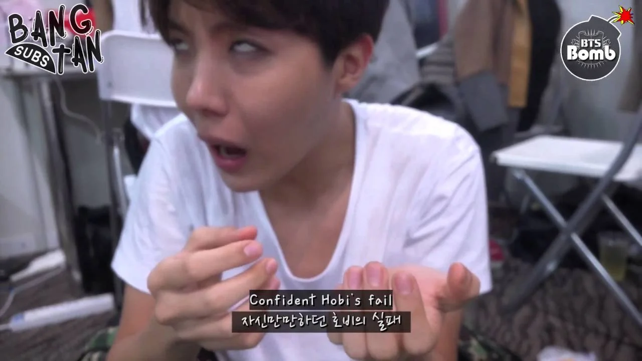 160430 [BANGTAN BOMB] j-hope is trying to wear contact lenses.
