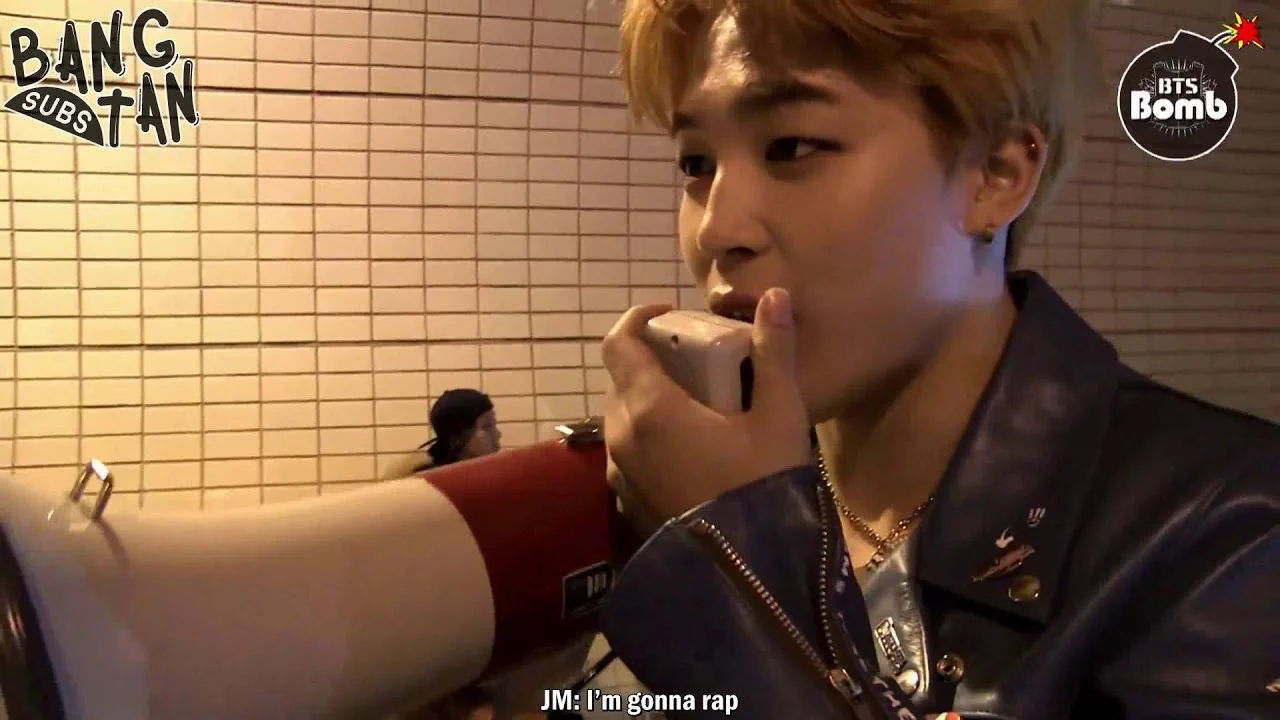 160223 [BANGTAN BOMB] j-hope's singing 'RUN' over a loudspeaker