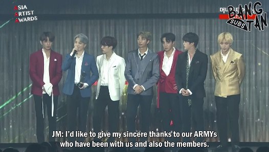 181128 Asia Artist Awards - BTS Wins Daesang