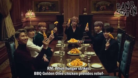 161104 BBQ X BTS - When hunger strikes BBQ Golden Olive chicken provides relief!